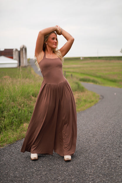 Mocha Halter Jumpsuit