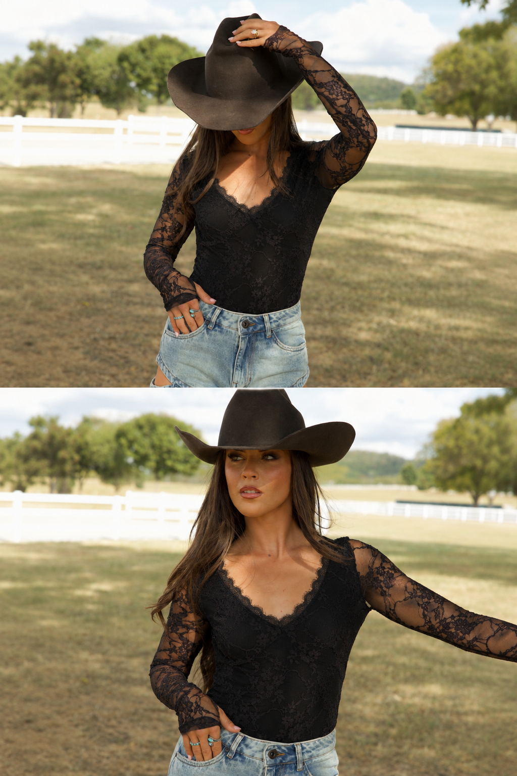 Bourbon Lace Bodysuit - Black
