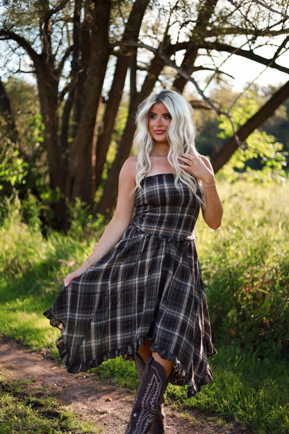 Rancher’s Daughter Dress - Brown
