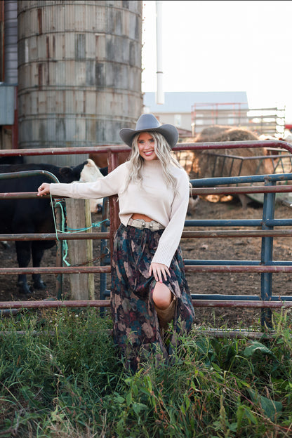 Poetry in Petals Skirt - Black