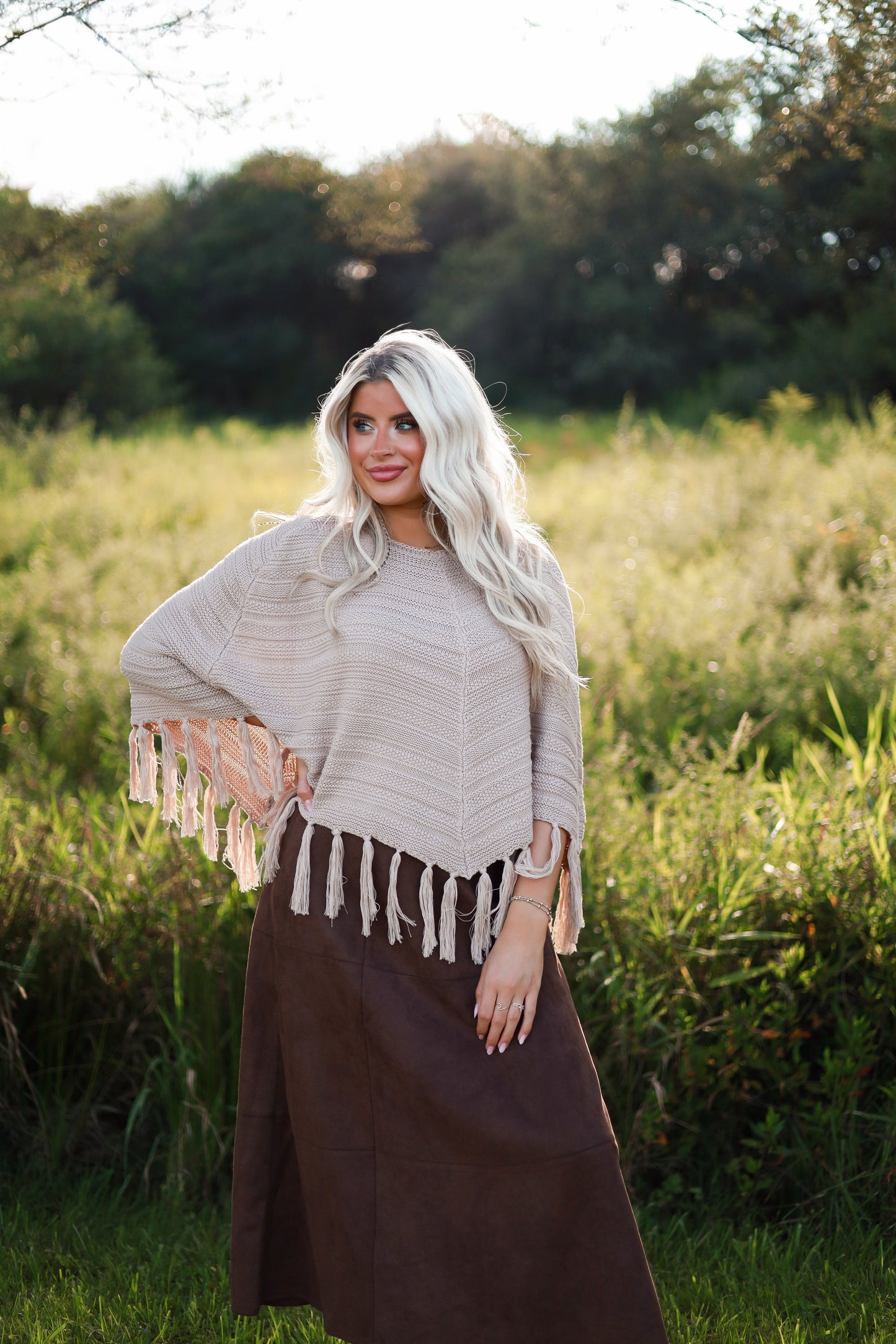 Prairie Roads Poncho Sweater