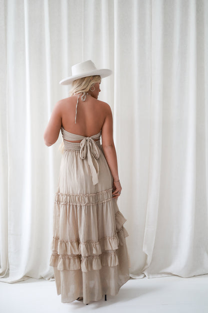 Western Shore Maxi Dress - Beige