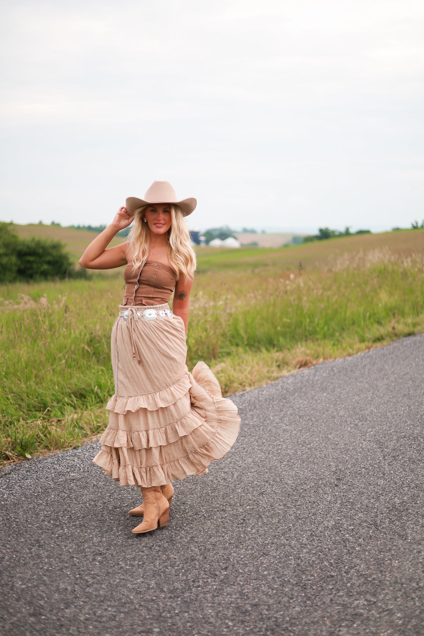 Free Winds Tiered Maxi Skirt