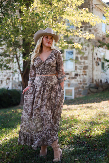 Thistlewood Drop-Waist Maxi Skirt