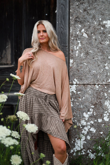 Asymmetrical Knit Top - Cedar