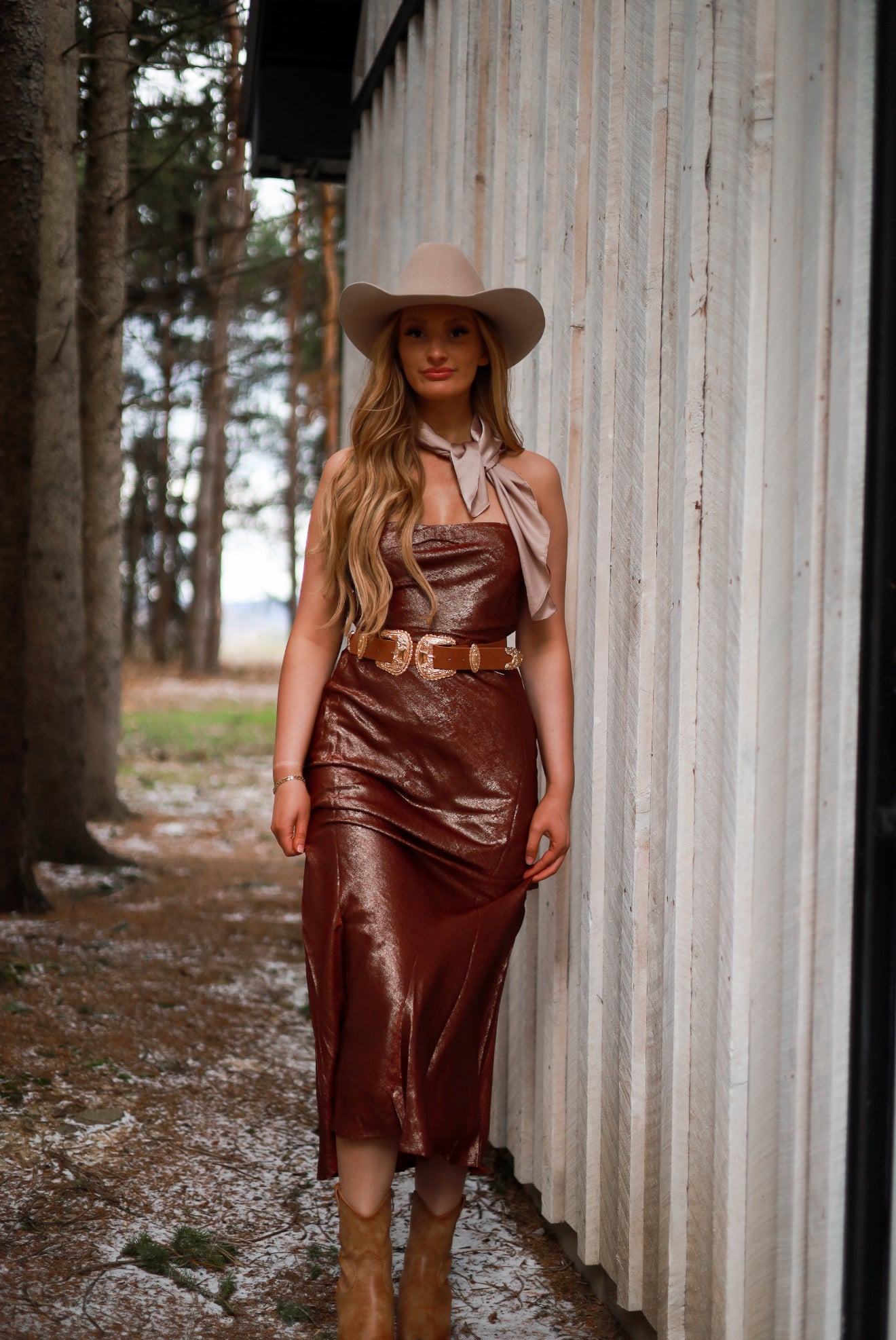 Maverick Metallic Dress - Gold