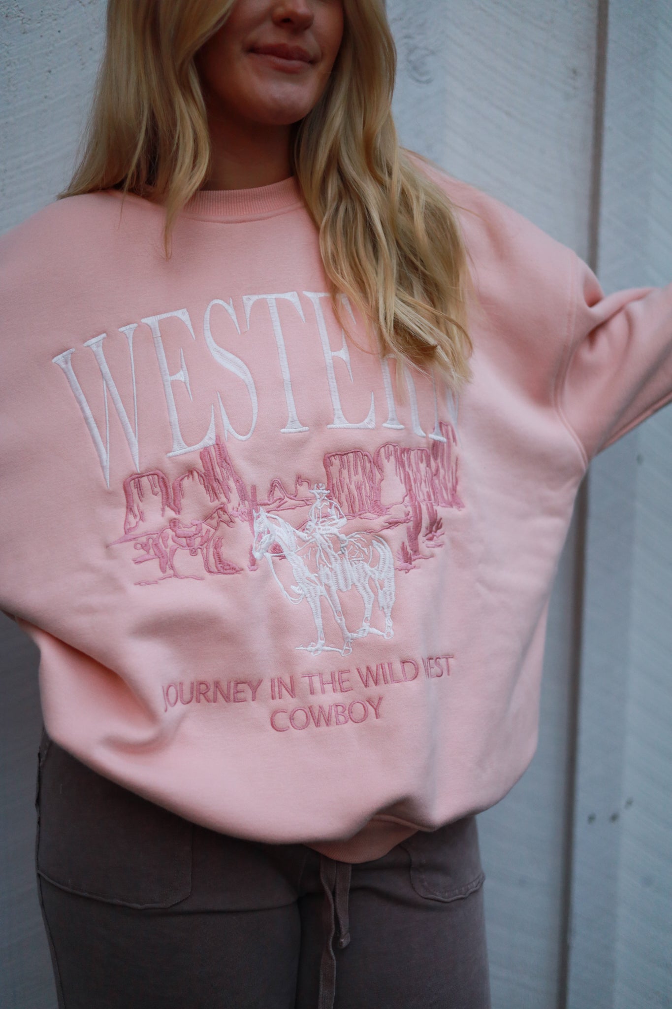 Western Embroidered Crewneck