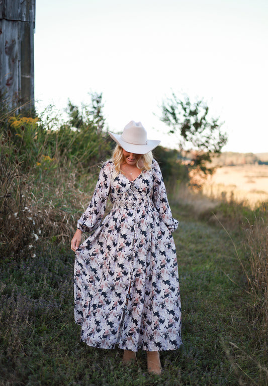 Spiced Orchard Maxi Dress - Black