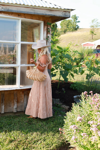 Honey Harvest Gingham Maxi