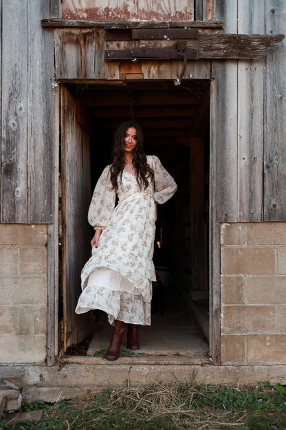 Vintage Cream Maxi Dress