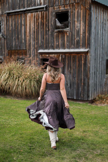 Storybook Lace Midi Dress - Brown