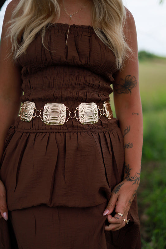 Western Square Concho Chain Belt