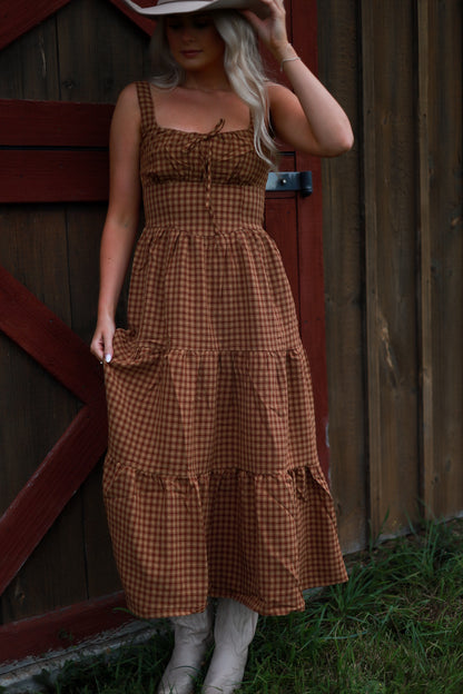 Maple Hollow Plaid Maxi Dress