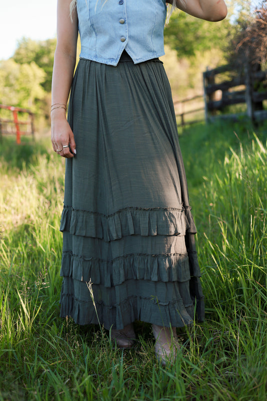 Southern Sage Maxi Skirt