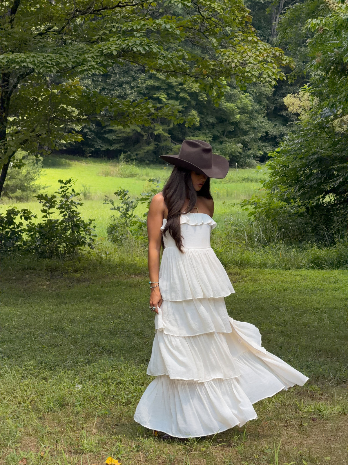 Meadow Muse Ruffle Dress - Cream