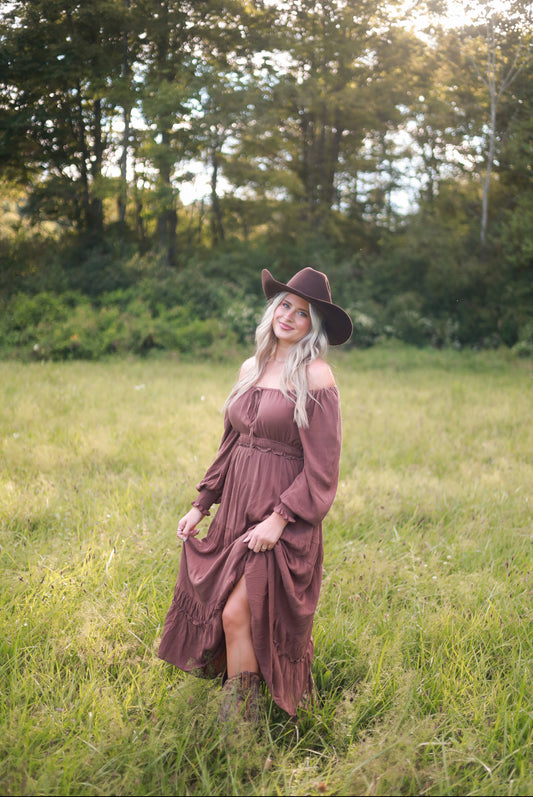 Barnwood Tiered Maxi Dress - Mocha