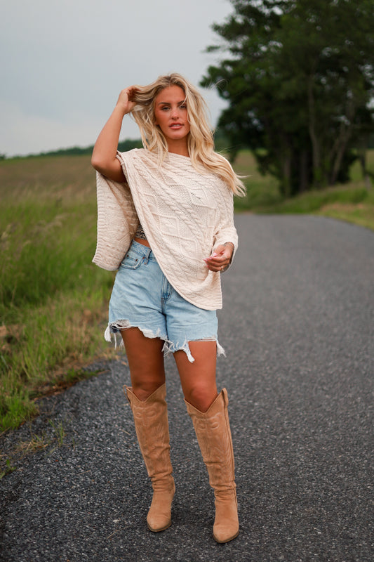 Margo Knit Poncho Top