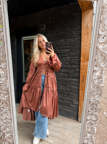 Folklore Duster Dress - Rust