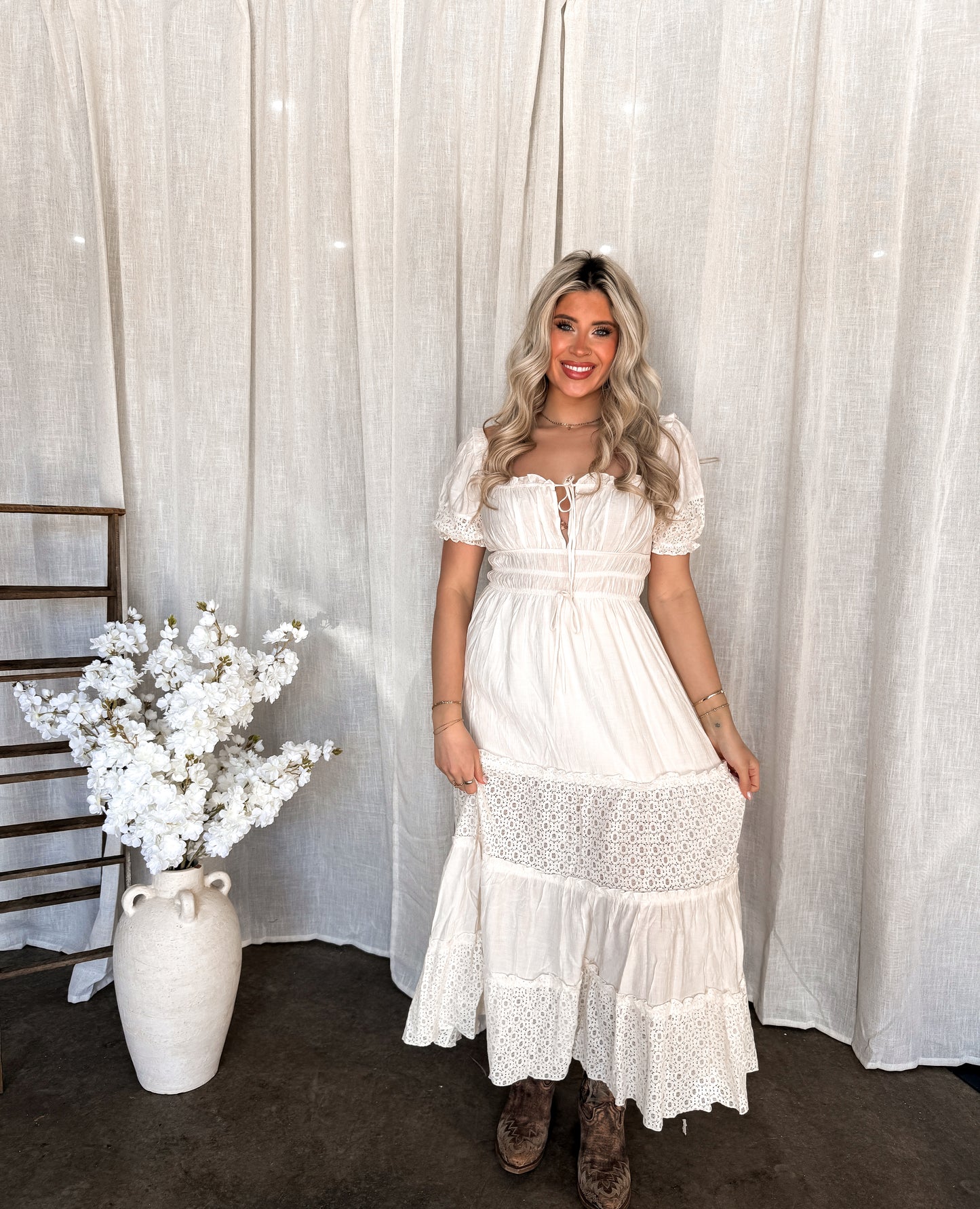 Sweet Milk Lace Maxi Dress