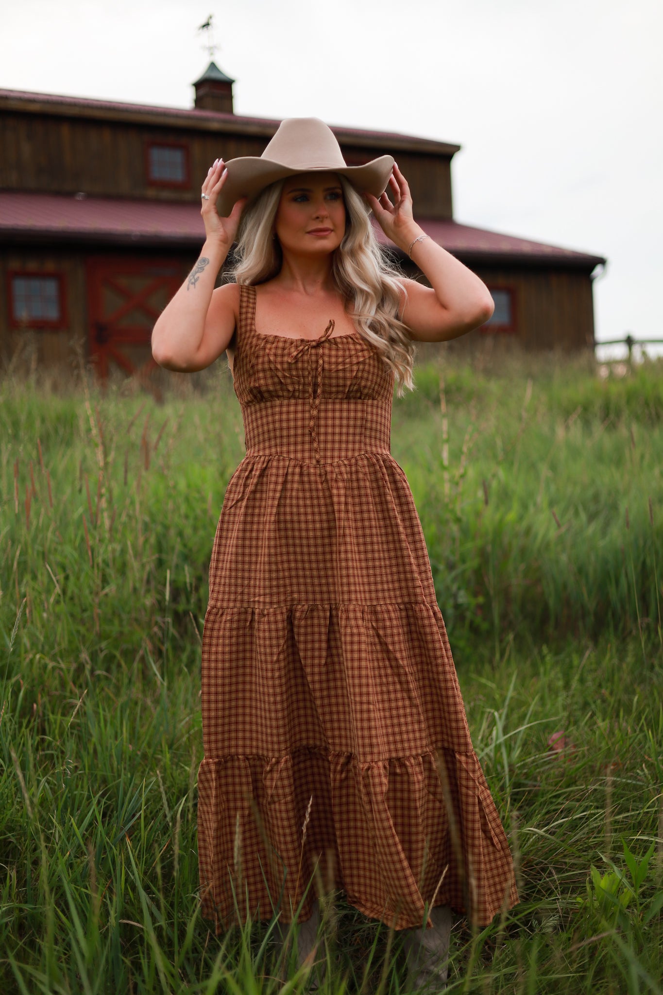 Maple Hollow Plaid Maxi Dress
