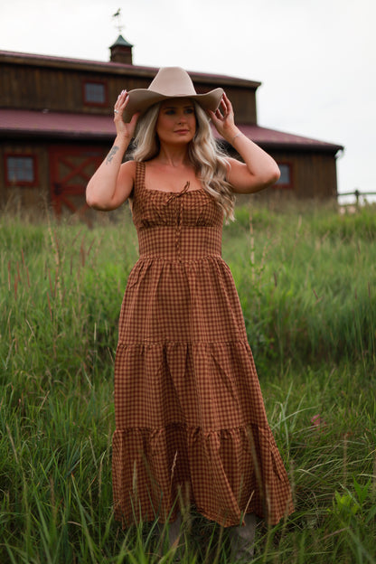 Maple Hollow Plaid Maxi Dress
