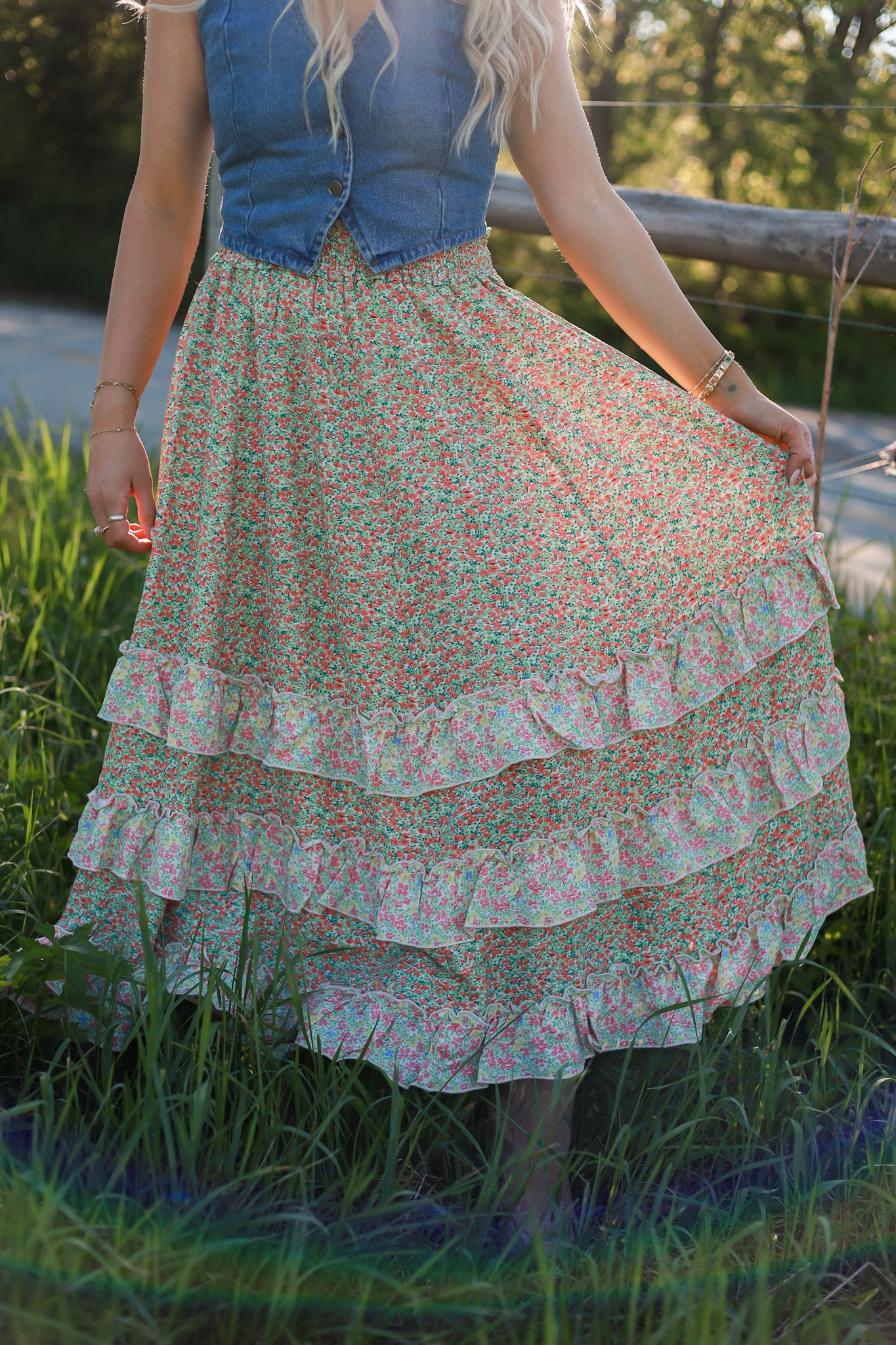 Melon Fleur Maxi Skirt