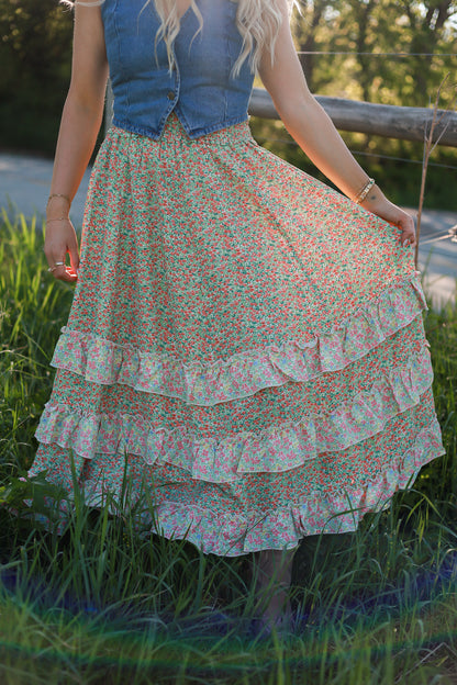 Melon Fleur Maxi Skirt
