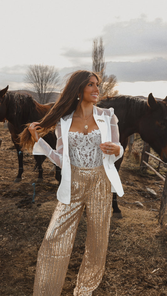 Saddle & Sheer Blazer