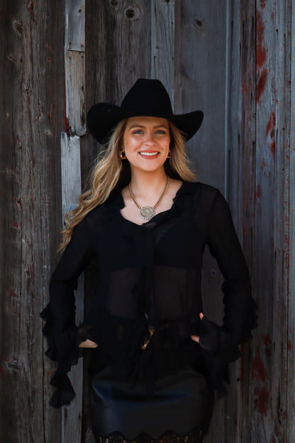 Storm Meadow Blouse- Black