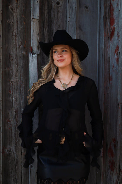 Storm Meadow Blouse- Black