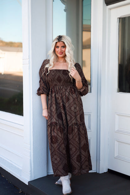 Chestnut Paisley Dress