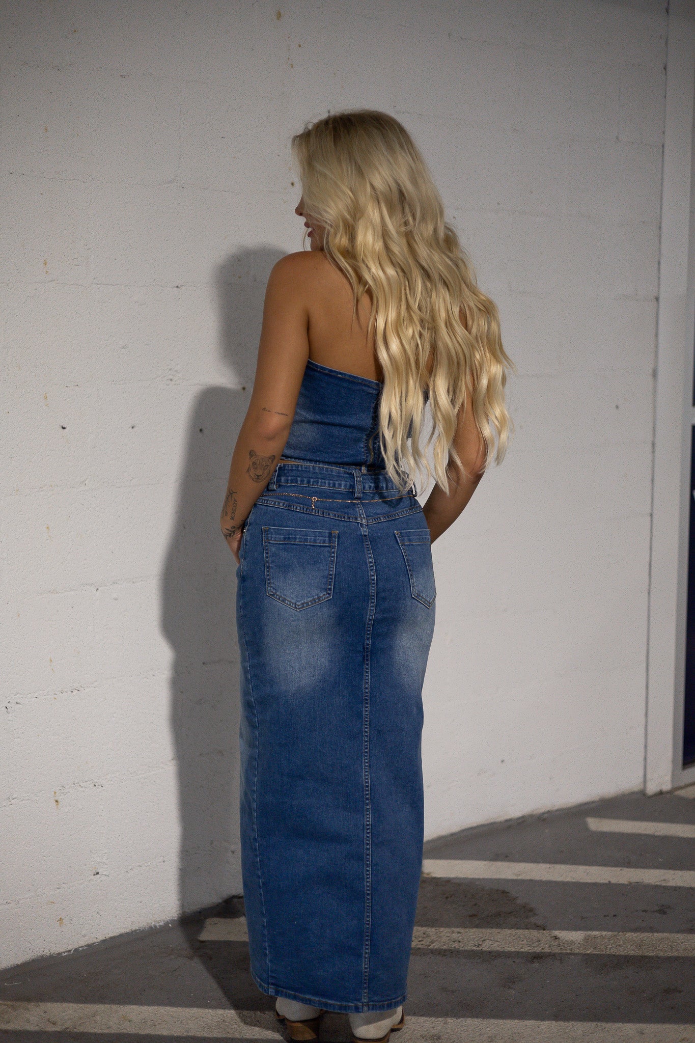 Downtown Denim Maxi Skirt