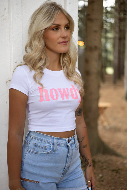 Howdy Cropped T-Shirt - White