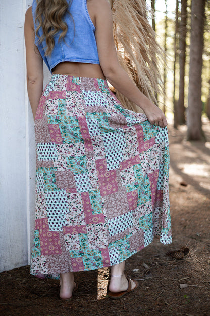 Demi Patchwork Maxi Skirt