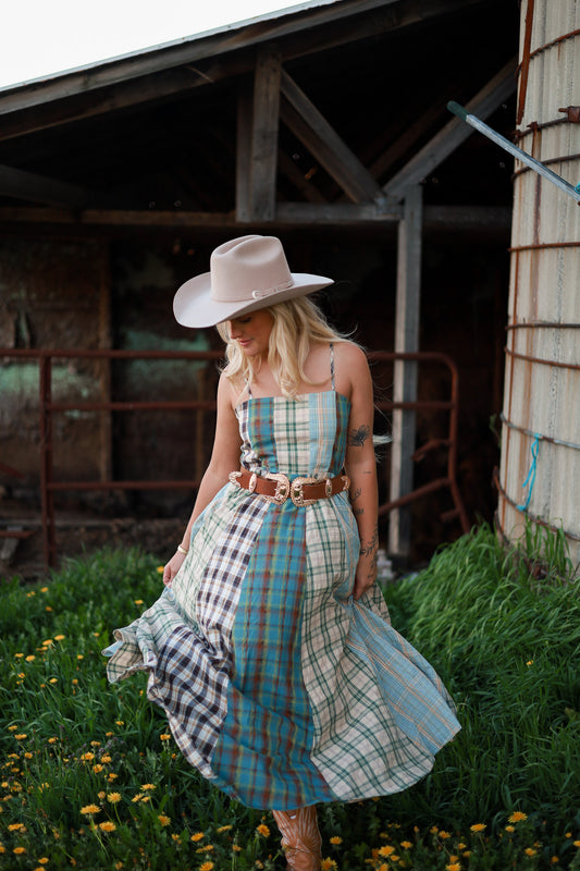 Sagebrush Plaid Maxi Dress - Wild Mint