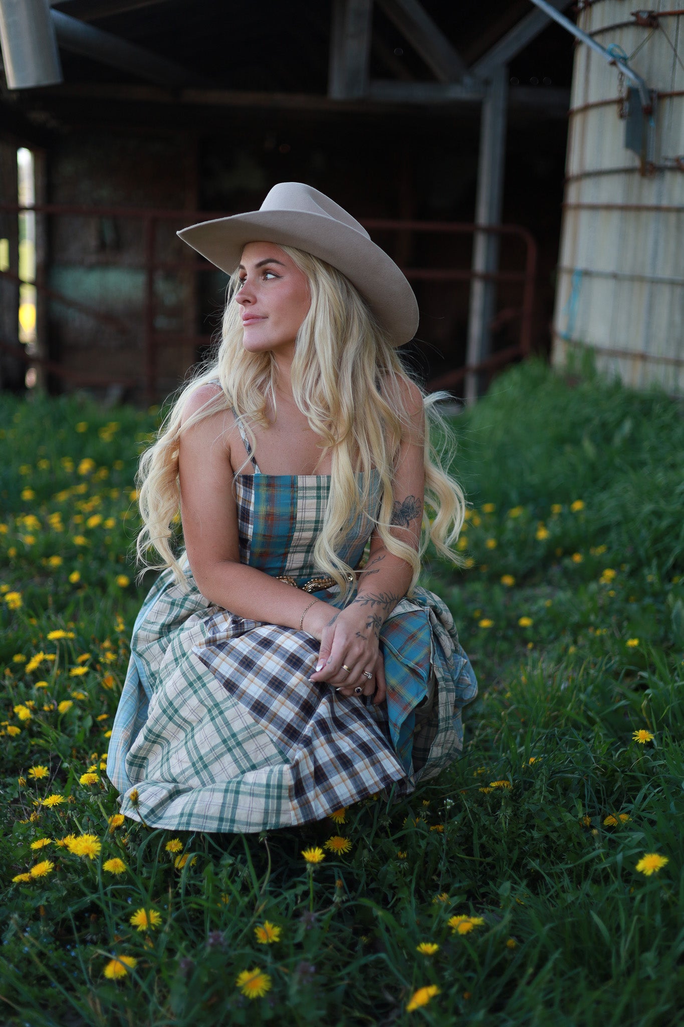 Sagebrush Plaid Maxi Dress - Wild Mint