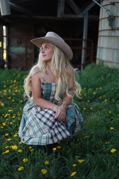 Sagebrush Plaid Maxi Dress - Wild Mint