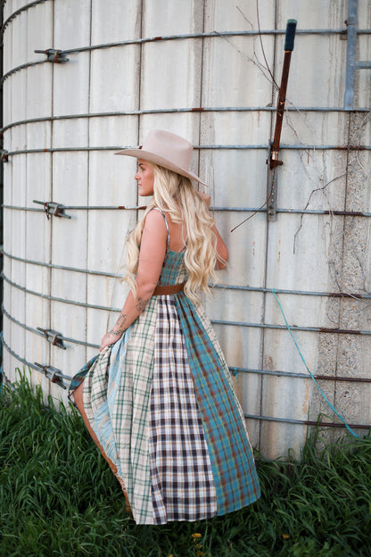 Sagebrush Plaid Maxi Dress - Wild Mint