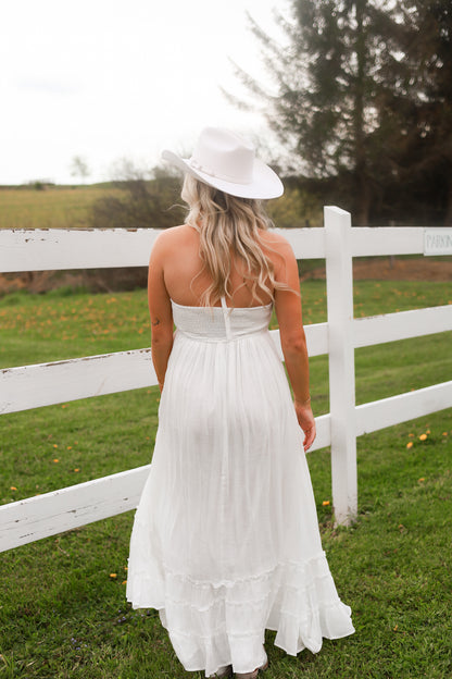 Coastal Haven Maxi Dress - White