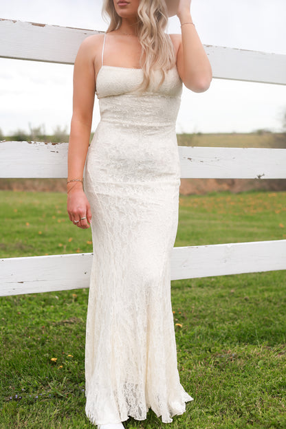 Runaway Bride Lace Maxi Dress