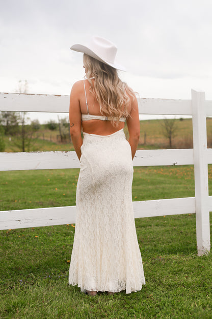 Runaway Bride Lace Maxi Dress