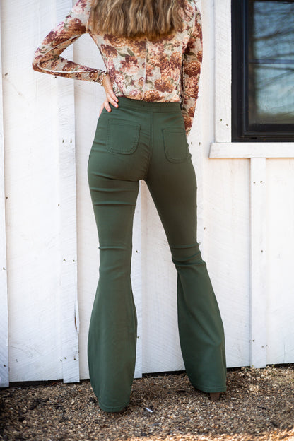 Fallon Flare Bottoms - Olive