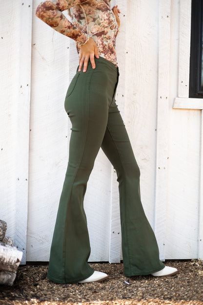 Fallon Flare Bottoms - Olive