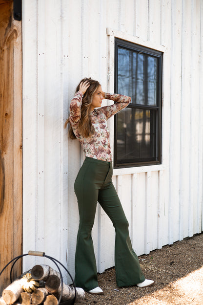 Fallon Flare Bottoms - Olive