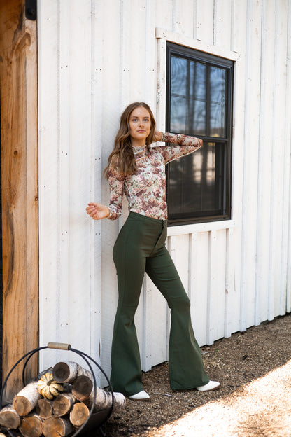 Fallon Flare Bottoms - Olive