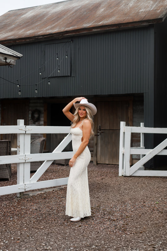 Runaway Bride Lace Maxi Dress