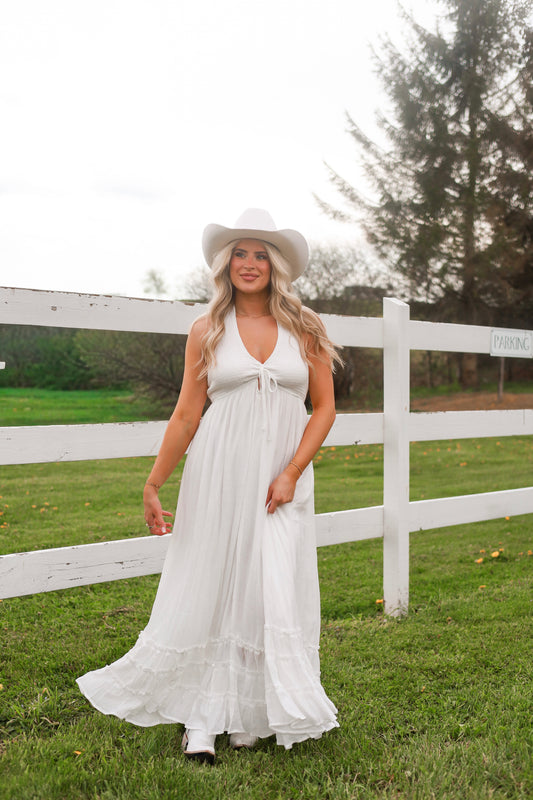 Coastal Haven Maxi Dress - White