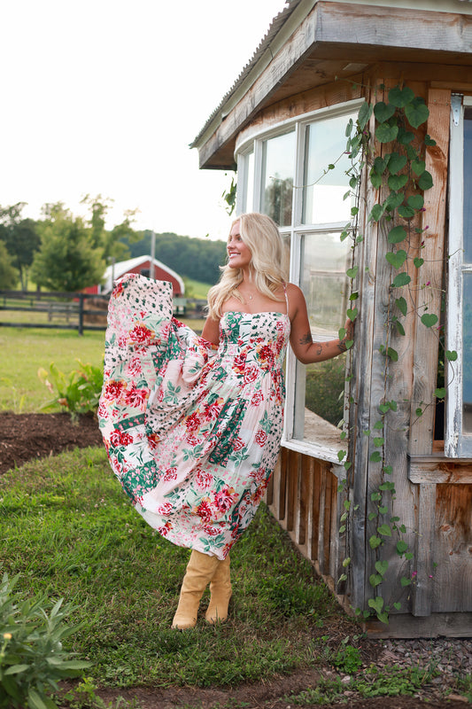 Dahlia Drop Waist Midi Dress