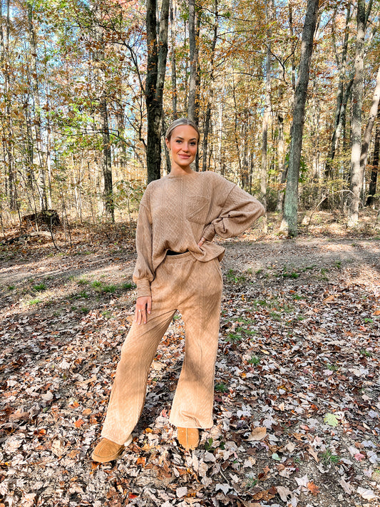 Cozy Cables Loungewear Set - Tan