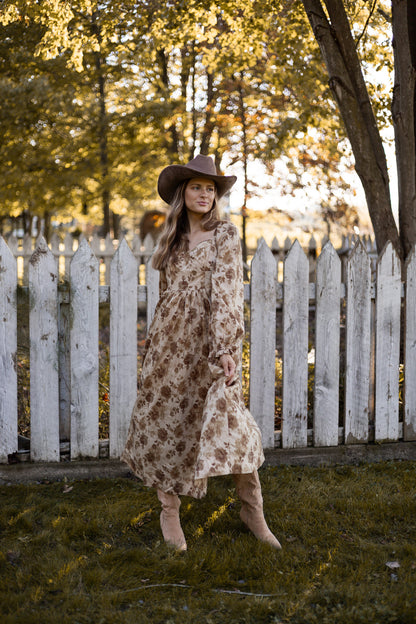 Tuscan Petals Maxi Dress